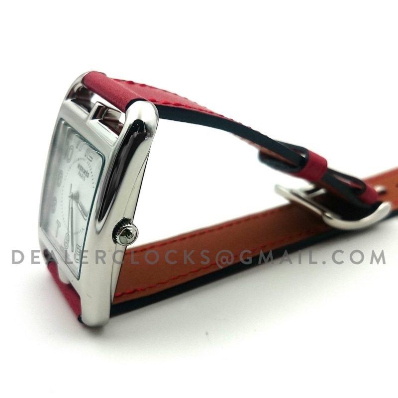 Cape Cod GM Quartz Steel on Red Fjord Leather Strap