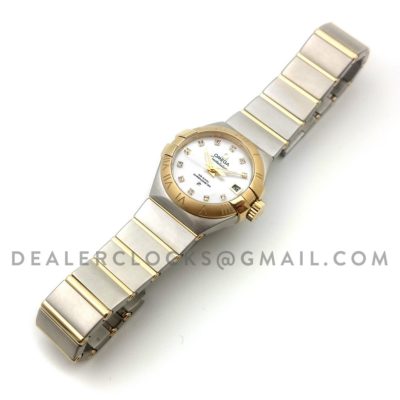 Constellation Ladies 27mm White Mother of Pearl Dial Bi Metal Yellow Gold