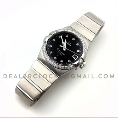 Constellation 38mm Black Dial with Diamonds