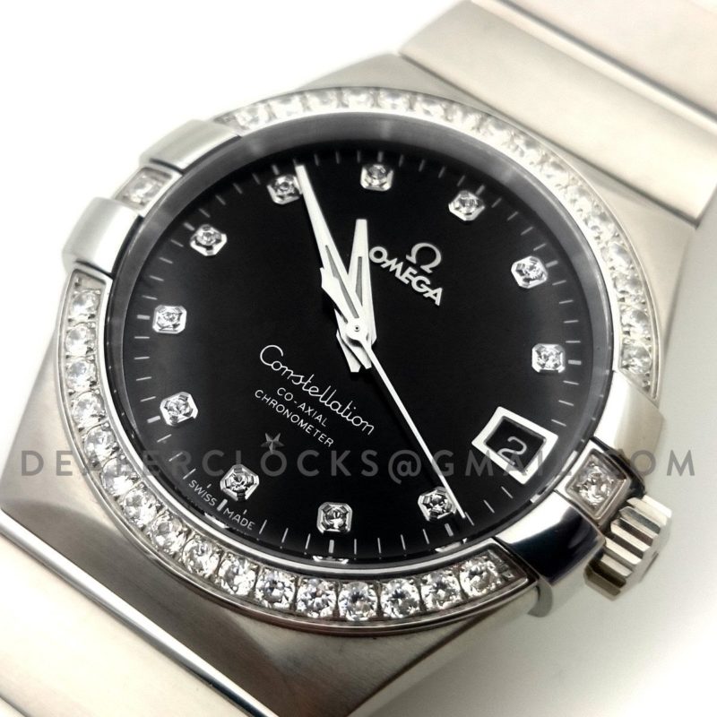 Constellation 38mm Black Dial with Diamonds