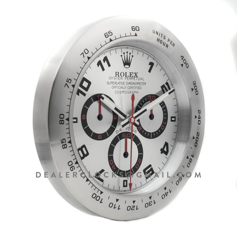 Rolex Daytona Racing Series Wall Clock in Steel