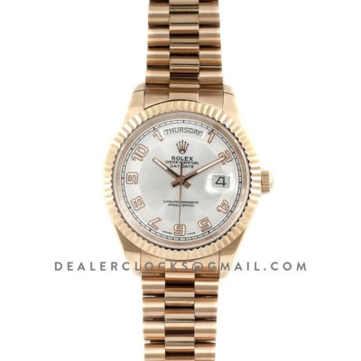 Day-Date II 218235 White Dial in Rose Gold