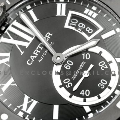 Calibre de Cartier Diver Black Dial in Steel Bracelet