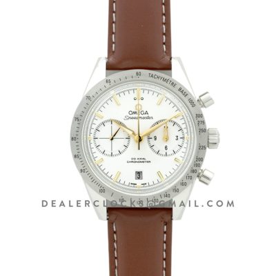 Speedmaster '57 Co-Axial White/Gold Dial on Brown Leather Strap