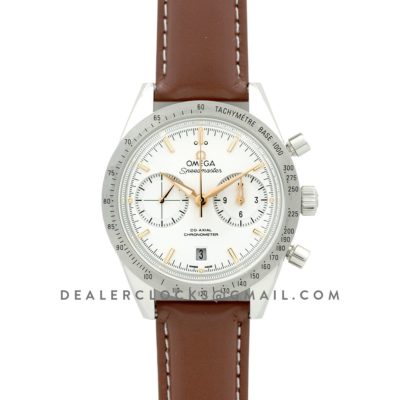 Speedmaster '57 Co-Axial White/Rose Gold Dial on Brown Leather Strap