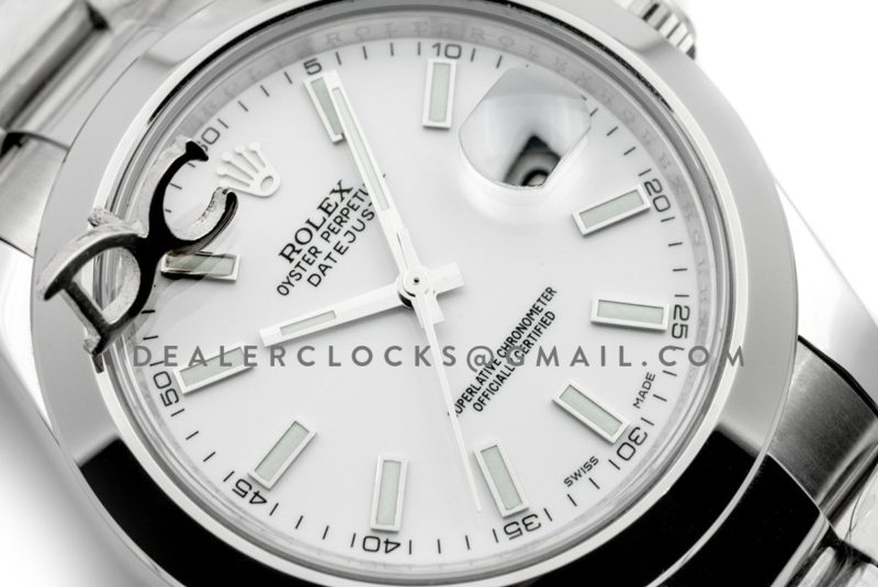 Datejust II 116300 White Dial Stick Markers