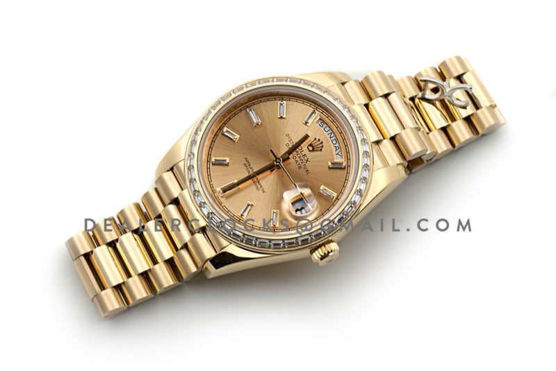 Day-Date 40 Yellow Gold Diamond Bezel 228348 Champagne Dial