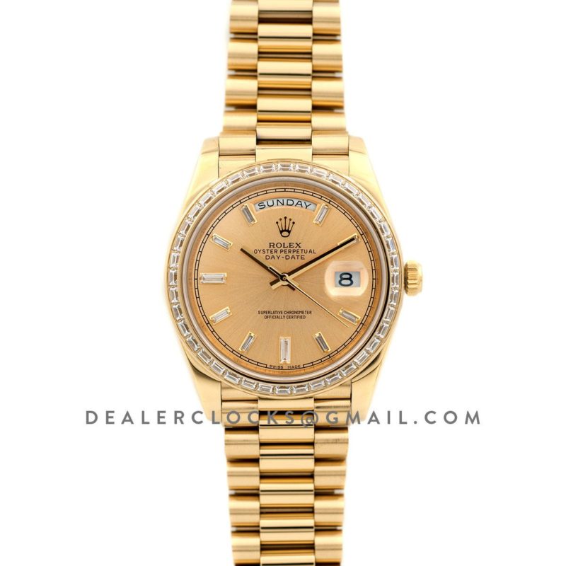 Day-Date 40 Yellow Gold Diamond Bezel 228348 Champagne Dial