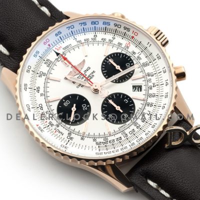 Navitimer 01 Chronograph Silver Dial in Rose Gold