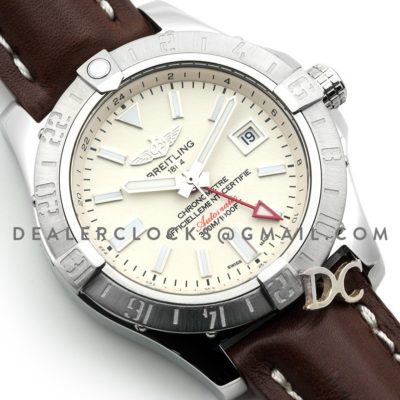 Avenger II GMT Silver Dial in Steel on Leather Strap