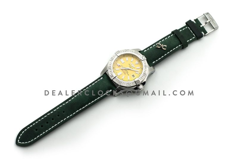 Avenger II Seawolf Yellow Dial in Steel on Leather Strap