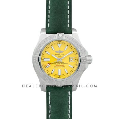 Avenger II Seawolf Yellow Dial in Steel on Leather Strap
