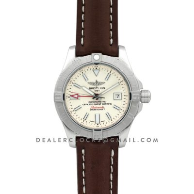 Avenger II GMT Silver Dial in Steel on Leather Strap
