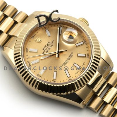 Datejust 41 126333 Champagne Dial Stick Markers
