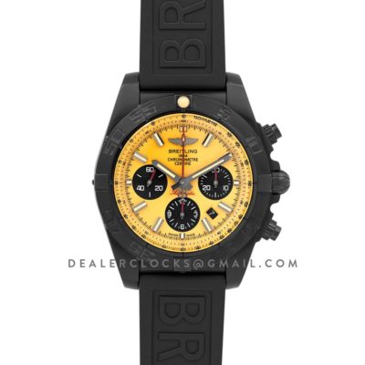 Breitling Chronomat 44 Blacksteel Chronograph Yellow Dial in PVD