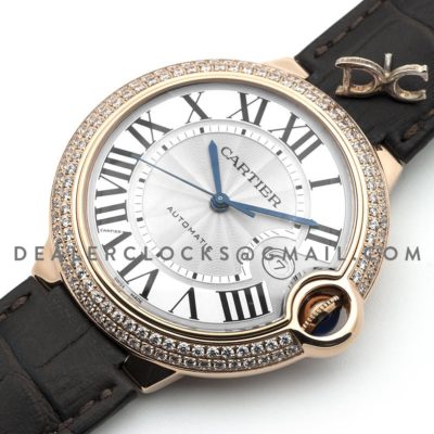 Ballon Bleu de Cartier 42mm White Dial in Rose Gold with Diamonds