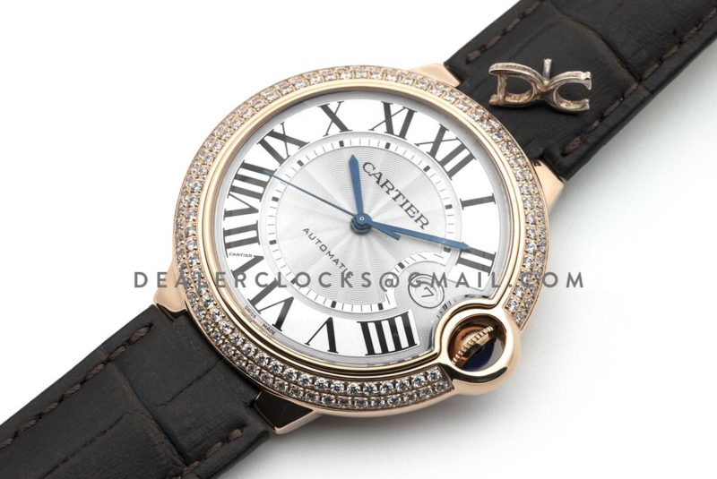 Ballon Bleu de Cartier 42mm White Dial in Rose Gold with Diamonds