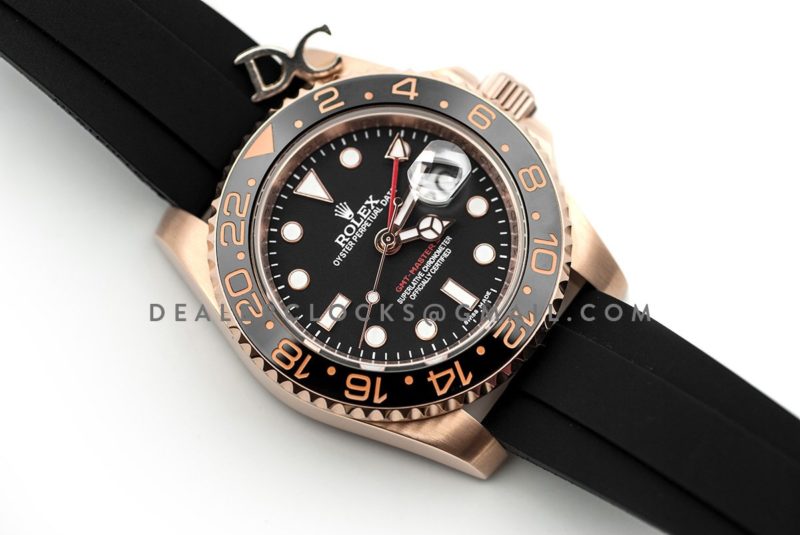GMT Master II in Rose Gold on Rubber Strap