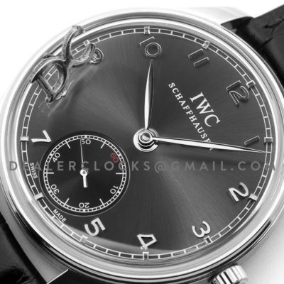 Portuguese Hand Wound Eight Days IW510202 Black Dial in Steel