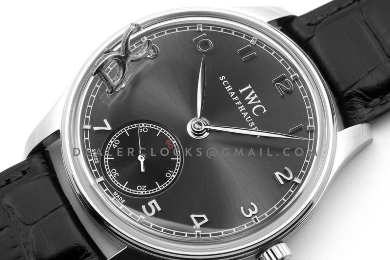 Portuguese Hand Wound Eight Days IW510202 Black Dial in Steel