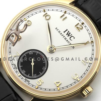 Portuguese Hand Wound Eight Days IW545405 White Dial in Gold