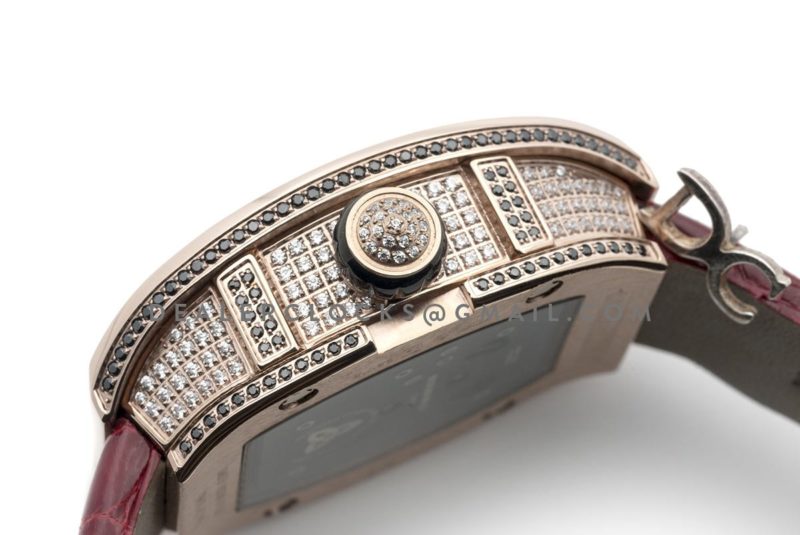 RM 051-02 Tourbillon Diamond Twister in Rose Gold on Red Strap