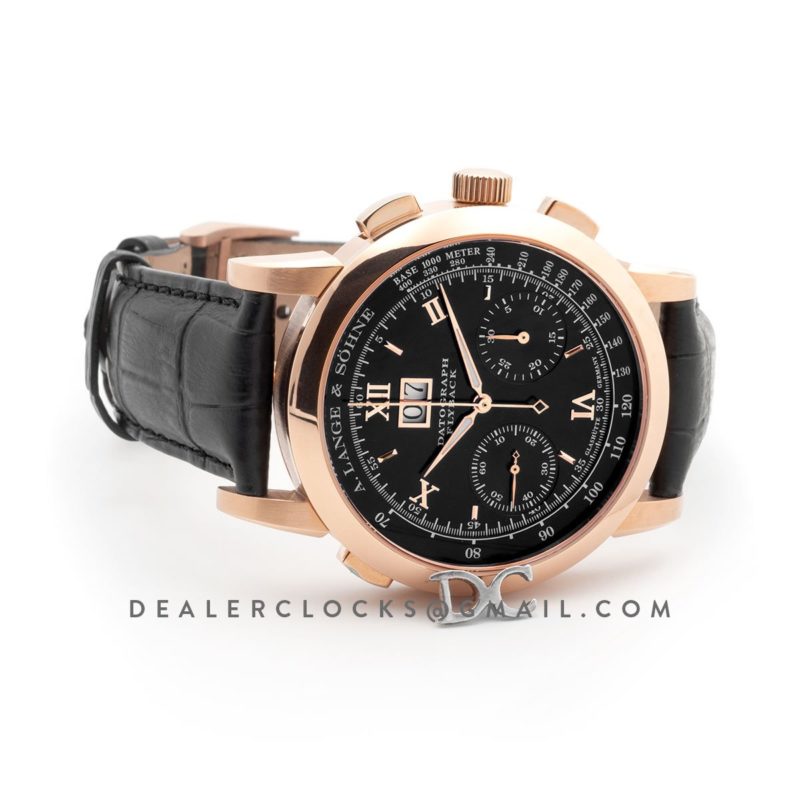 Datograph Chronograph Flyback Black Dial in Rose Gold