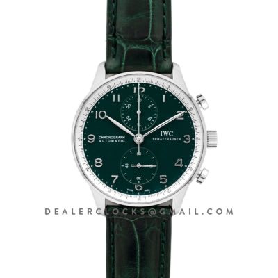 Portugieser Chronograph Edition 150 Years IW3716 Green Dial in Steel
