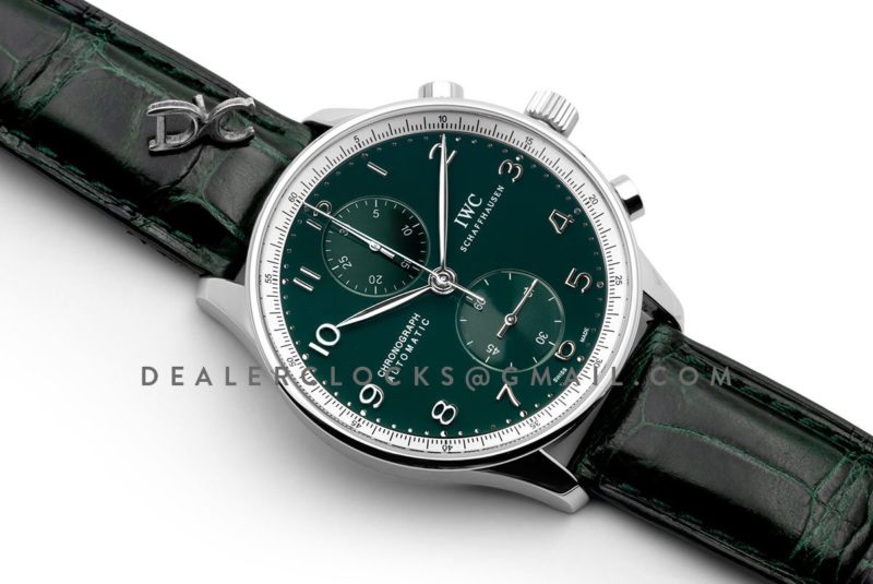 Portugieser Chronograph Edition 150 Years IW3716 Green Dial in Steel