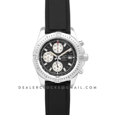 Colt Chronograph 44mm Black Dial in Steel on Black Rubber Strap