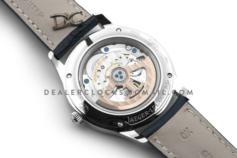 Master Control Date Silver Dial in Steel on Blue Leather Strap