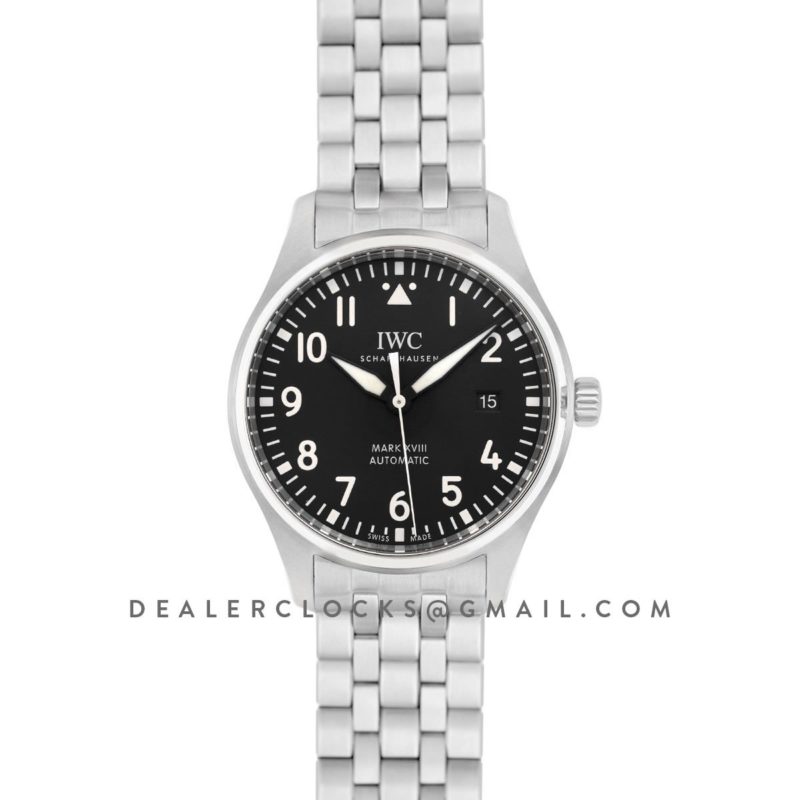 Pilot's Watch Mark XVIII IW327015 Black Dial on Steel Bracelet