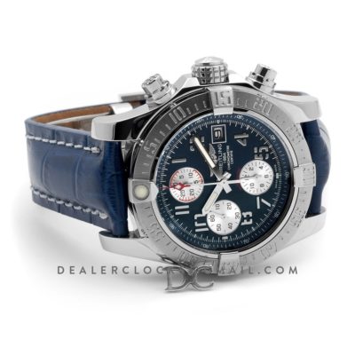 Colt Chronograph 44mm Blue Dial in Steel on Leather Strap