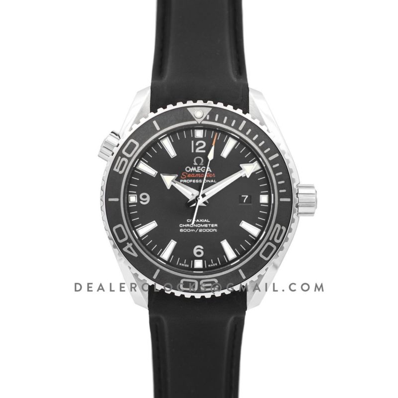 Seamaster Planet Ocean 600m Co-Axial 45.5mm with Silver Markers Black Dial on Black Rubber Strap