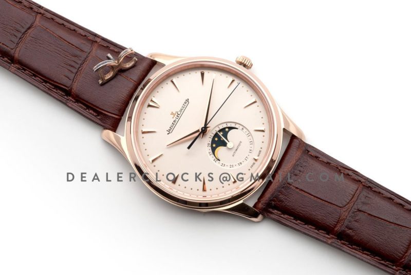 Master Ultra Thin Moonface 39mm Beige Dial on Brown Leather Strap
