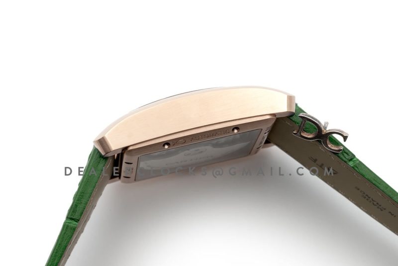 Tank MC Watch in Rose Gold on Green Leather Strap