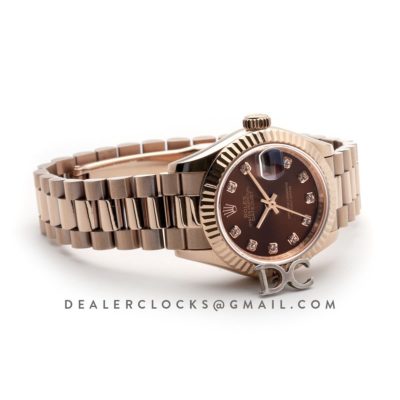 Ladies Datejust 279175 Chocolate Dial with Diamond Markers in Rose Gold