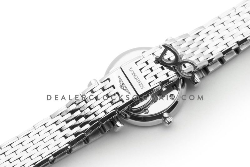 La Grande Classique De Longines 24mm White Dial in Steel on Bracelet