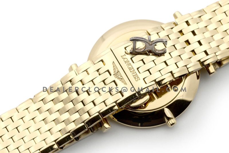 La Grande Classique De Longines 37mm White Dial in Yellow Gold on Bracelet