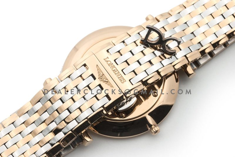 La Grande Classique De Longines 37mm White Dial in Rose Gold on Two Toned Bracelet