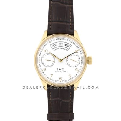 Portugieser Annual Calendar IW5035 White Dial in Yellow Gold