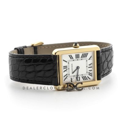 Tank Solo Watch in Yellow Gold on Alligator Strap