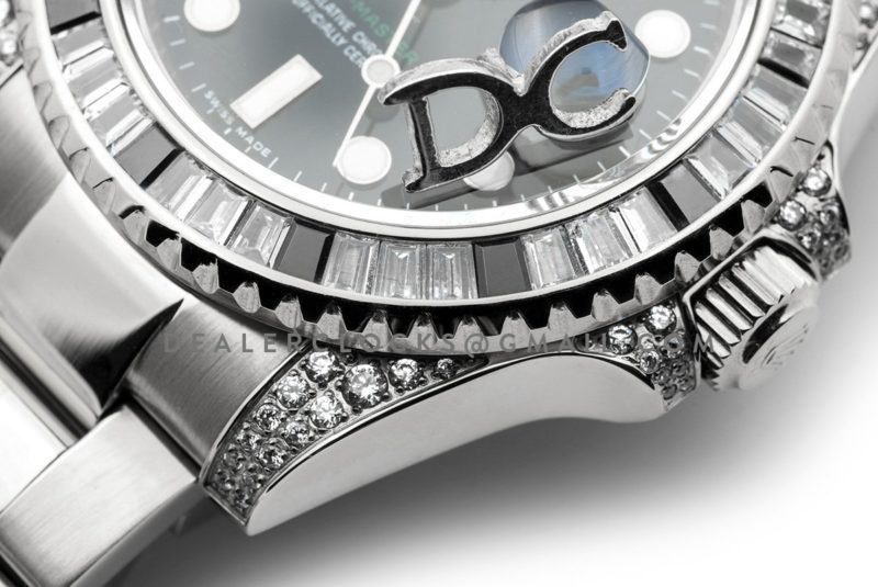 GMT Master II 116710 Black Dial in Steel with Paved Diamond Bezel