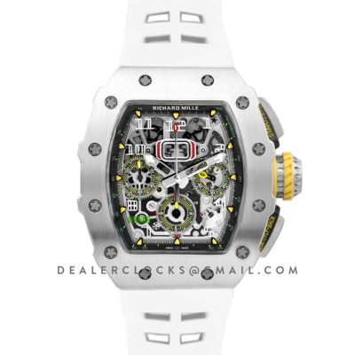 RM 011-03 Automatic Flyback Chronograph in Titanium on White Rubber