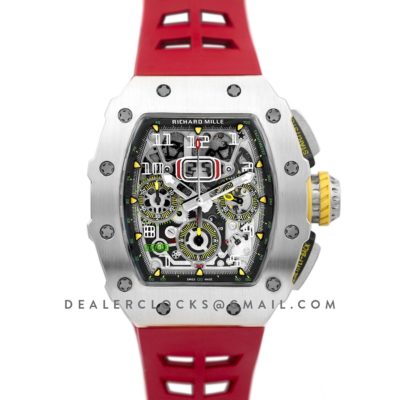 RM 011-03 Automatic Flyback Chronograph in Titanium on Red Rubber