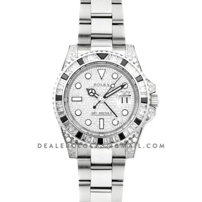 GMT Master II 116710 with Paved Diamond Bezel and Dial
