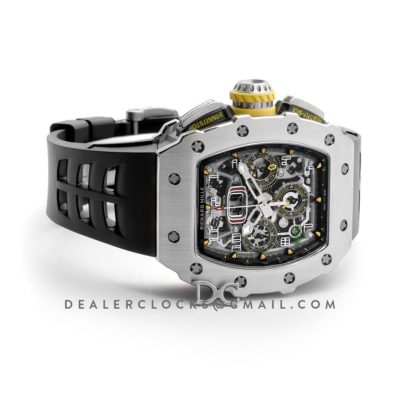 RM 011-03 Automatic Flyback Chronograph in Titanium on Black Rubber