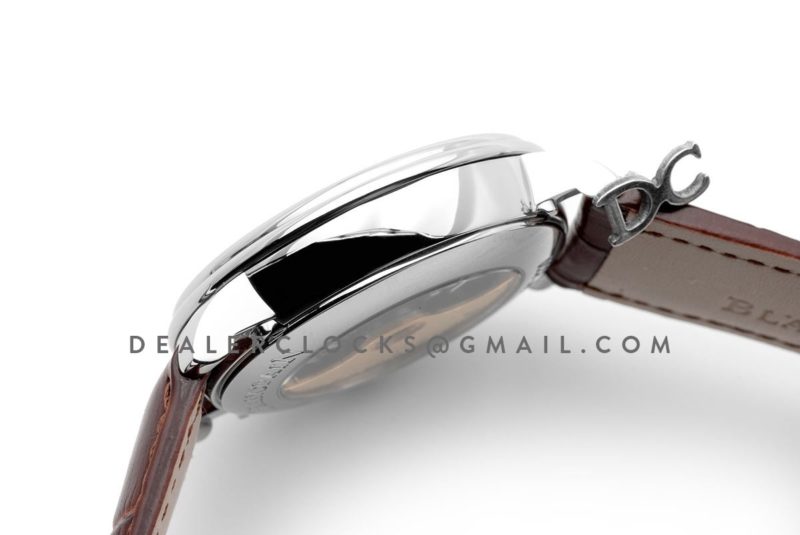 Blancai Villeret Quantieme Complet in Champagne Dial on Brown Leather Strap