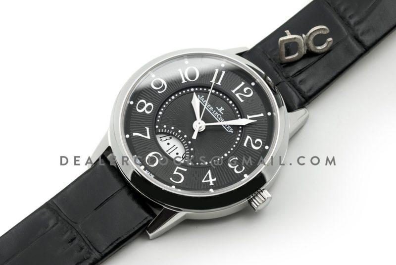 Rendez-Vous Date Black Dial in Steel on Black Leather Strap