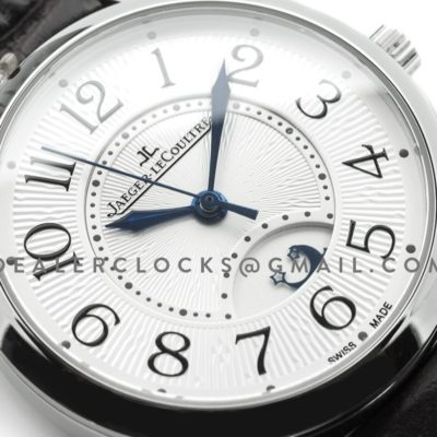Rendez-Vous Date White Dial in Steel on Black Leather Strap